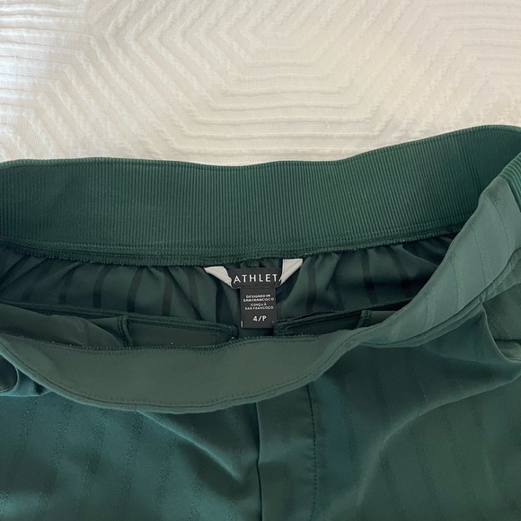 Athleta Brooklyn Mid Rise Ankle Pants Green Stripe 4P - Picture 6 of 11